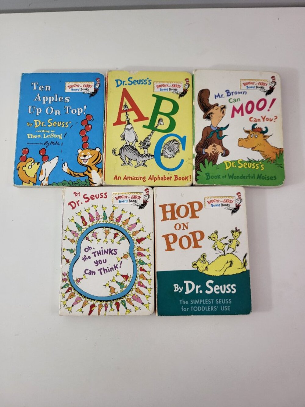 Lot of 5 Vintage Dr. Seuss Bright & Early Board Books - Classic Toddler Stories